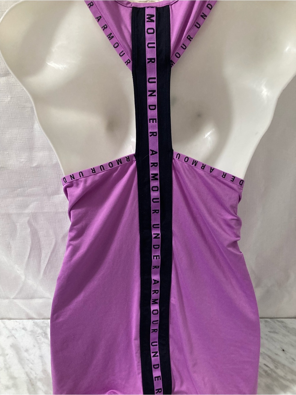 Under Armour HeatGear Purple Logo Racerback Tank Top L